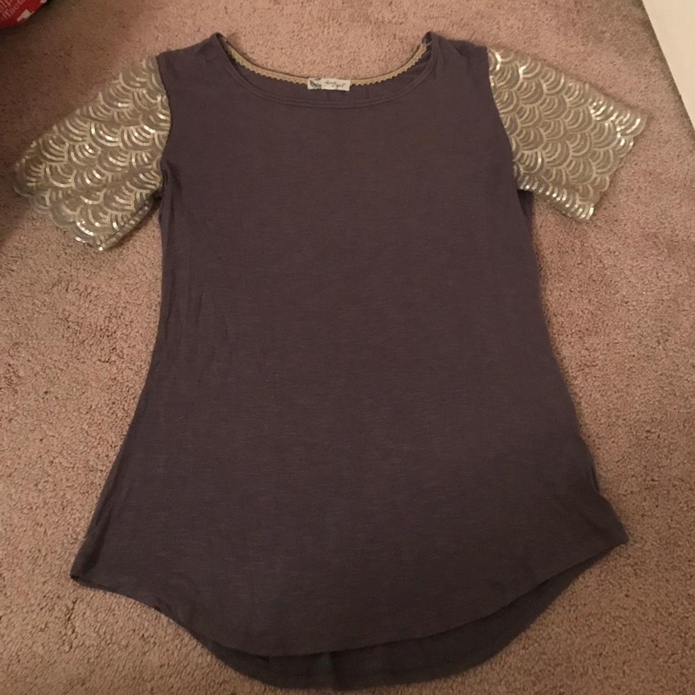 Sequin-Sleeved Shirt